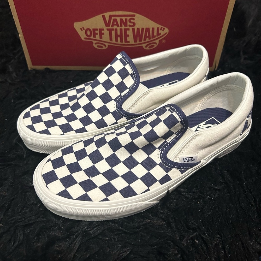 VANS off the wall checkerboard slip on shoes sneakers women’s 9 new in box - Picture 2 of 7